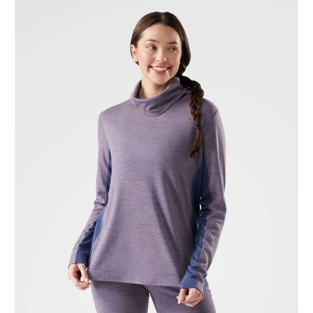 Smartwool Classic Thermal Merino Mock Neck Women XS Violet Heather NWT SW002084